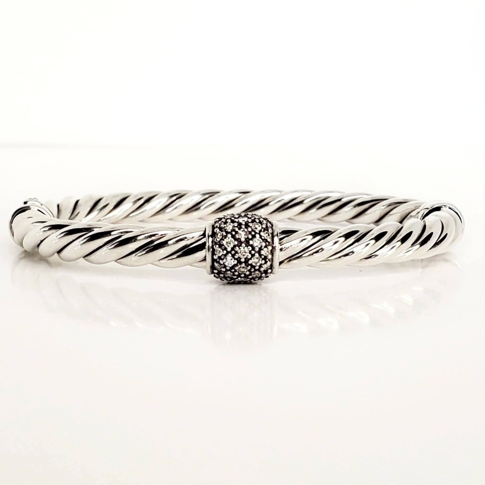 David Yurman 6mm Metro Midnight Melange Station Bracelet with Diamonds